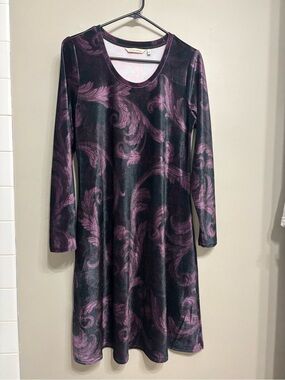 Soft Surroundings Short Santiago Velvet Purple Dress. Women’s Size small